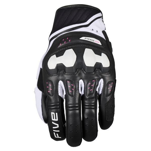 Motorcycle Gloves Five RS2 Evo 2 Woman Black White Pink