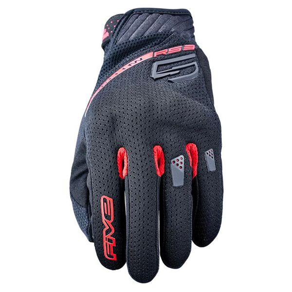 Motorcycle Gloves Five RS3 Evo Airflow Black Red Motorcycle Gloves Five RS3 Evo Airflow Black Red