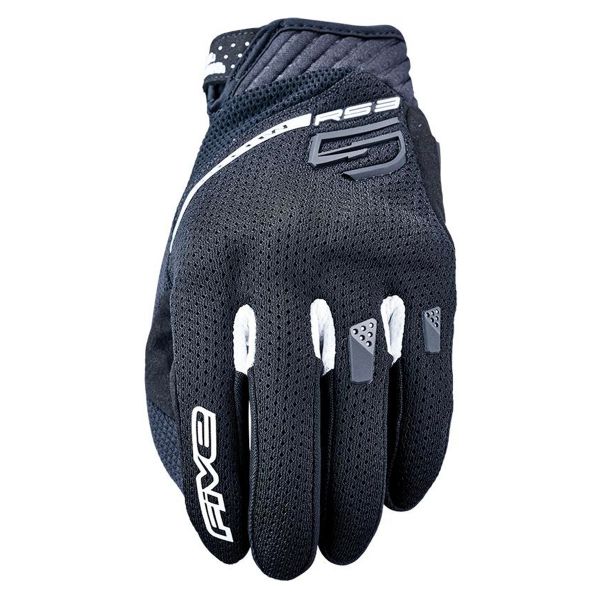 Motorcycle Gloves Five RS3 Evo Airflow Black White