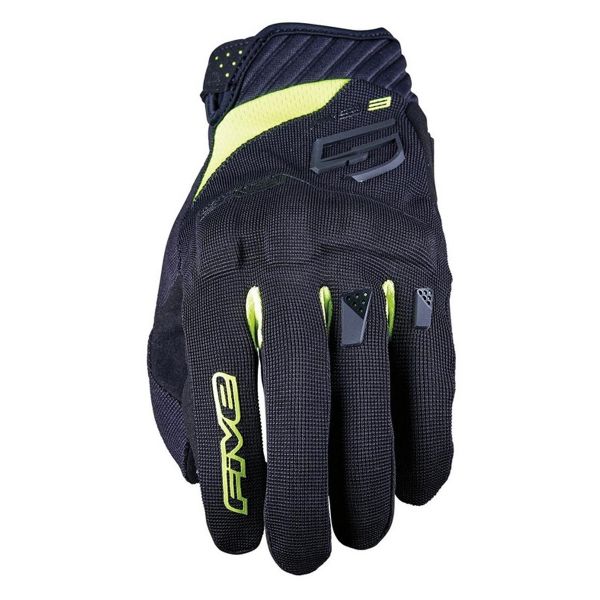 Motorcycle Gloves Five RS3 Evo Black Fluo Yellow Motorcycle Gloves Five RS3 Evo Black Fluo Yellow