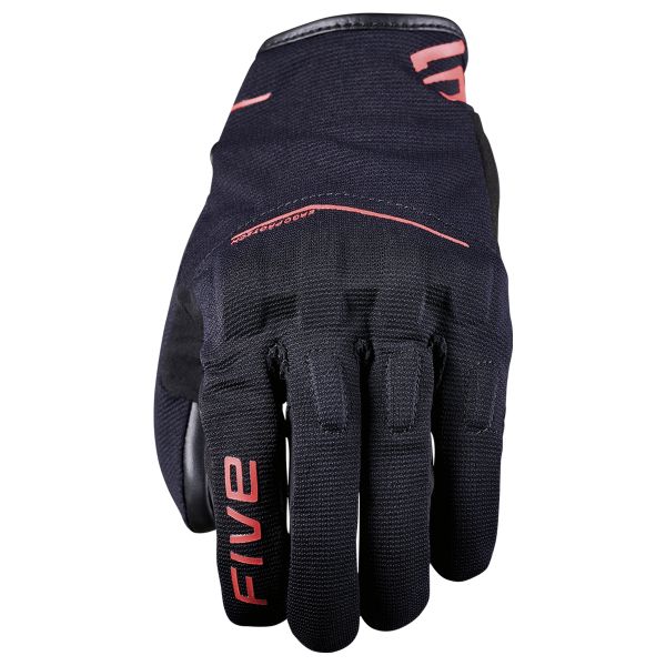 Motorcycle Gloves Five RS4 Evo Black Fluo Red