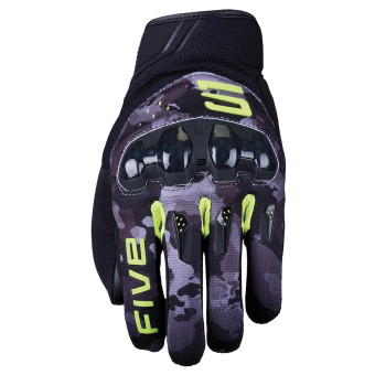 Motorcycle Gloves Five RSX Camo Black Fluo Yellow