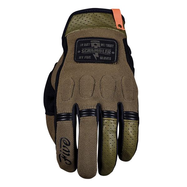 Motorcycle Gloves Five Scrambler Khaki Black Motorcycle Gloves Five Scrambler Khaki Black