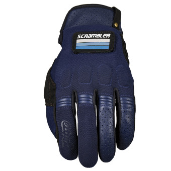Motorcycle Gloves Five Scrambler Navy Black
