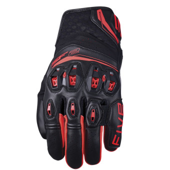 Motorcycle Gloves Five SF2 Evo Black Fluo Red