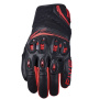Motorcycle Gloves Five SF2 Evo Black Fluo Red