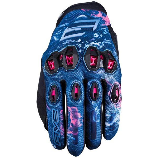 Motorcycle Gloves Five Stunt Evo 2 Woman Flower Pink Motorcycle Gloves Five Stunt Evo 2 Woman Flower Pink