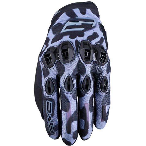 Motorcycle Gloves Five Stunt Evo 2 Woman Leopard Grey Motorcycle Gloves Five Stunt Evo 2 Woman Leopard Grey