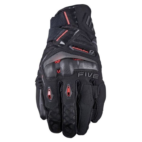 Motorcycle Gloves Five TFX1 Airflow Short Black fluo Red