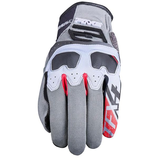 Motorcycle Gloves Five TFX4 Grey Red Motorcycle Gloves Five TFX4 Grey Red