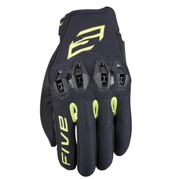 Motorcycle Gloves Five Tricks Black Fluo Yellow Motorcycle Gloves Five Tricks Black Fluo Yellow