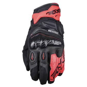Motorcycle Gloves Five X-Rider WP Black Fluo Red