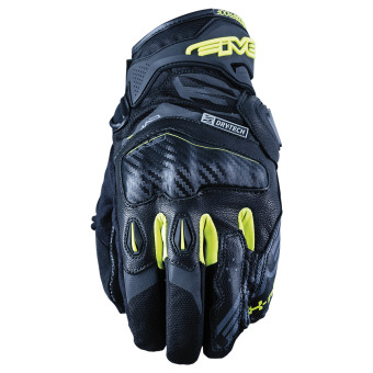 Motorcycle Gloves Five X-Rider WP Black Fluo Yellow