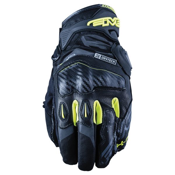 Motorcycle Gloves Five X-Rider WP Black Fluo Yellow