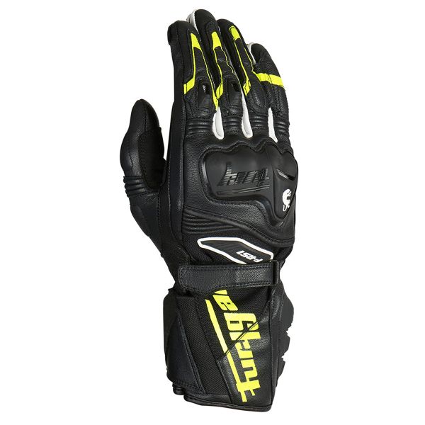 Motorcycle Gloves Furygan F-RS1 Black Yellow Fluo White