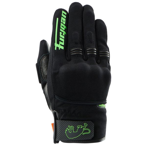 Motorcycle Gloves Furygan Jet D3O Evo Black Green Stab