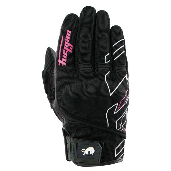 Motorcycle Gloves Furygan Jet Neon D3O Lady Black White Pink