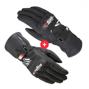 Motorcycle Gloves Furygan Keen Black White + Origami Lady Black White