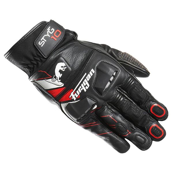 Motorcycle Gloves Furygan Styg 10 Black White Red Motorcycle Gloves Furygan Styg 10 Black White Red