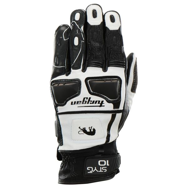 Motorcycle Gloves Furygan STYG10 Black White
