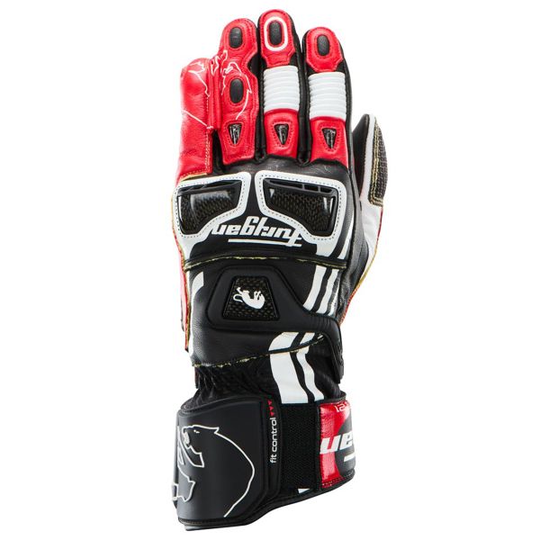 Motorcycle Gloves Furygan STYG21 X Kevlar Black White Red