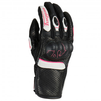Motorcycle Gloves Furygan TD Roadster Lady Black White Pink
