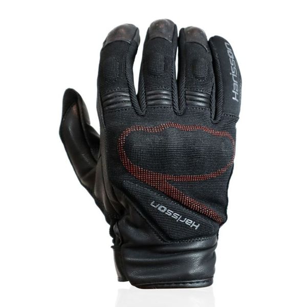 Motorcycle Gloves HARISSON Smoke Black Red