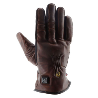 Motorcycle Gloves Helstons Benson Evo Heated Leather Brown Motorcycle Gloves Helstons Benson Evo Heated Leather Brown