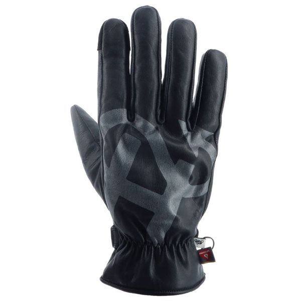 Motorcycle Gloves Helstons Blues Winter Leather Grey Black