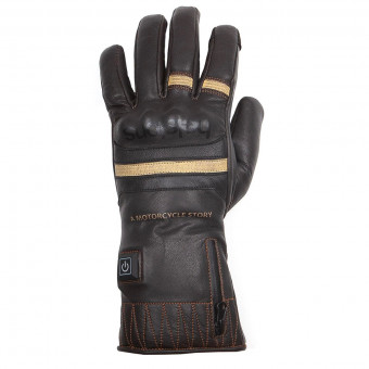 Motorcycle Gloves Helstons Bora Brown Heated