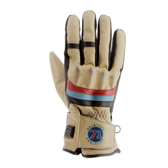 Motorcycle Gloves Helstons Bora Heated Beige Red Blue