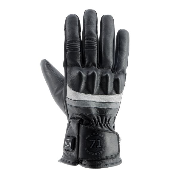 Motorcycle Gloves Helstons Bora Heated Black Grey White Motorcycle Gloves Helstons Bora Heated Black Grey White
