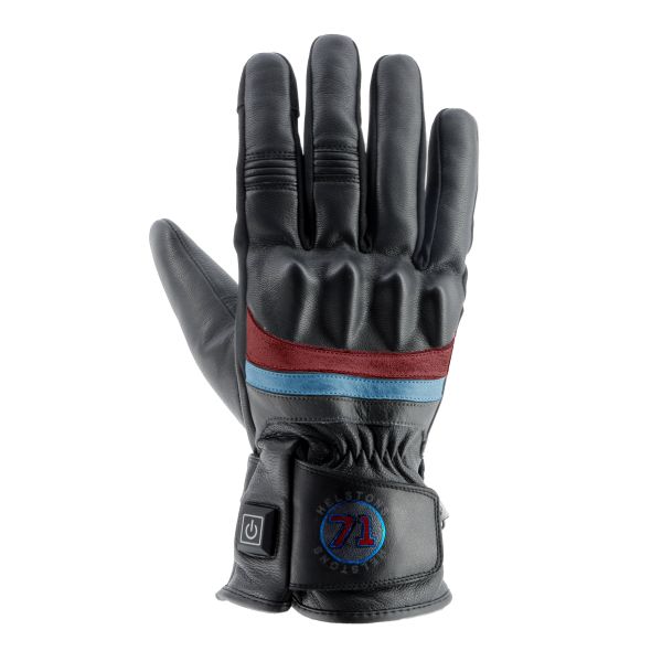 Motorcycle Gloves Helstons Bora Heated Black Red Blue