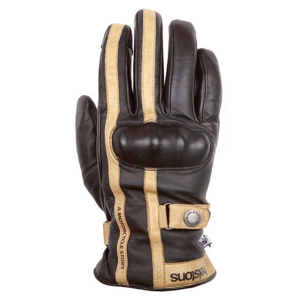 Motorcycle Gloves Helstons Burton Black Beige Motorcycle Gloves Helstons Burton Black Beige
