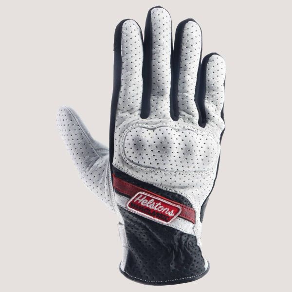 Motorcycle Gloves Helstons Cars Summer Leather Black White Red