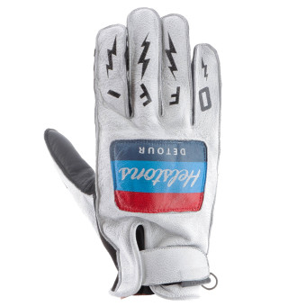 Motorcycle Gloves Helstons Detour Summer White Black Motorcycle Gloves Helstons Detour Summer White Black
