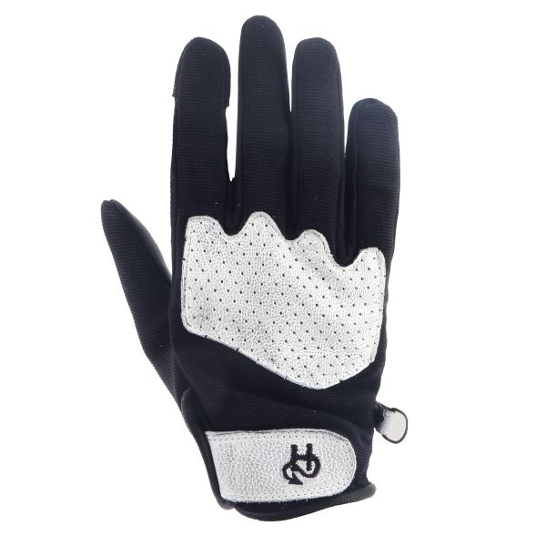 Motorcycle Gloves Helstons Duna Lady Summer 4Ways Leather Black White