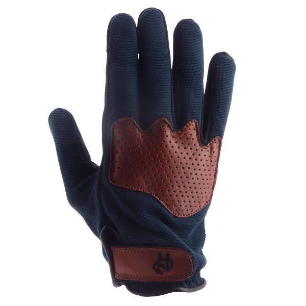Motorcycle Gloves Helstons Dune Summer 4Ways Leather Blue Tan