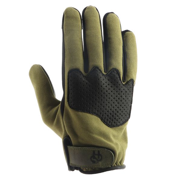 Motorcycle Gloves Helstons Dune Summer 4Ways Leather Khaki Black