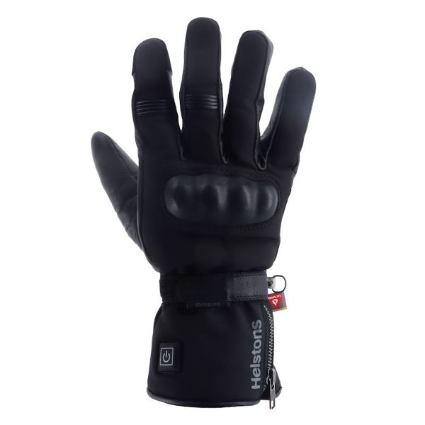 Motorcycle Gloves Helstons Ecko Chauffant Leather Black Motorcycle Gloves Helstons Ecko Chauffant Leather Black