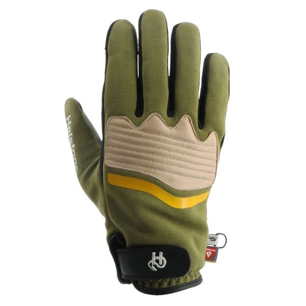 Motorcycle Gloves Helstons Jazz Winter 4Ways Leather Khaki Beige Black