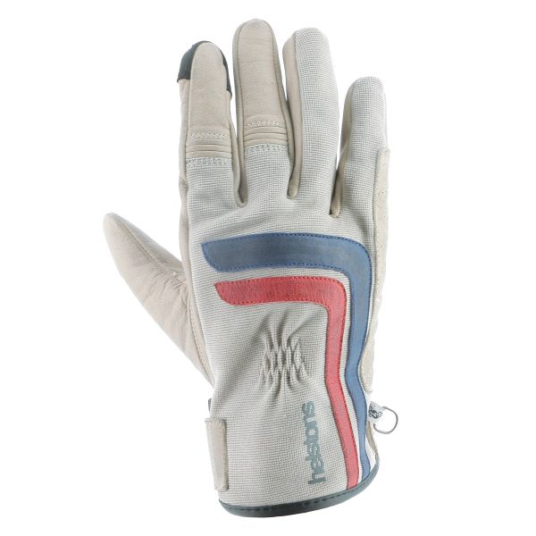Motorcycle Gloves Helstons Jeff Summer Beige Blue Red Motorcycle Gloves Helstons Jeff Summer Beige Blue Red