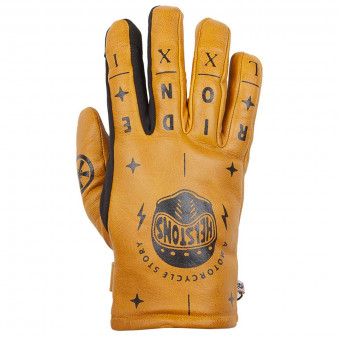 Motorcycle Gloves Helstons Kustom Winter Gold Motorcycle Gloves Helstons Kustom Winter Gold