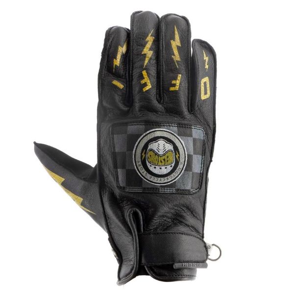 Motorcycle Gloves Helstons Logo Summer Black Black Motorcycle Gloves Helstons Logo Summer Black Black