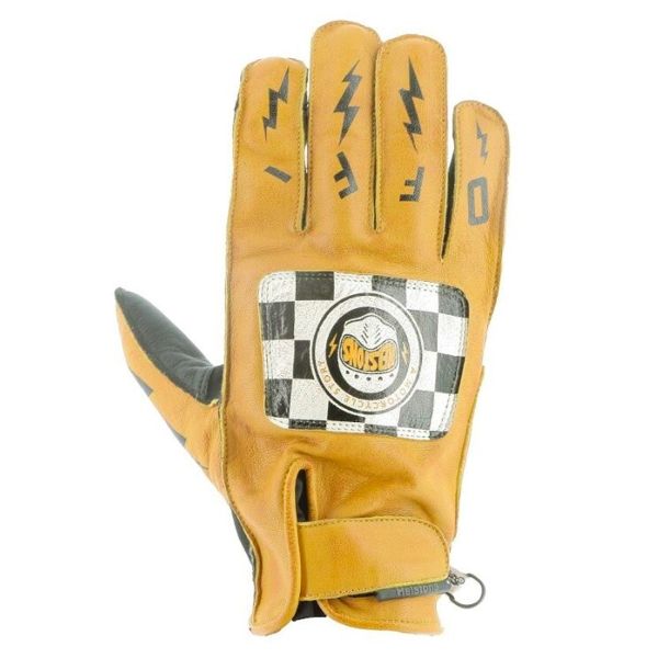 Motorcycle Gloves Helstons Logo Summer Gold Black Motorcycle Gloves Helstons Logo Summer Gold Black