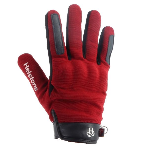 Motorcycle Gloves Helstons Melody Winter 4Ways Leather Bordeaux Black White