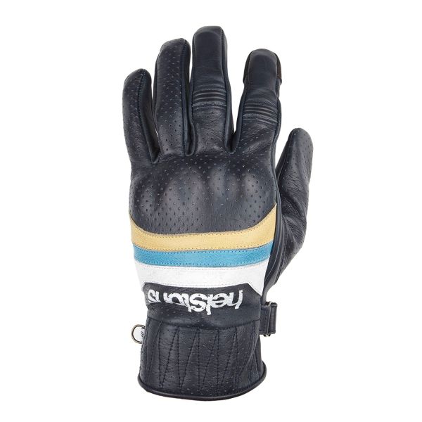 Motorcycle Gloves Helstons Mora Air Summer Blue Beige Motorcycle Gloves Helstons Mora Air Summer Blue Beige