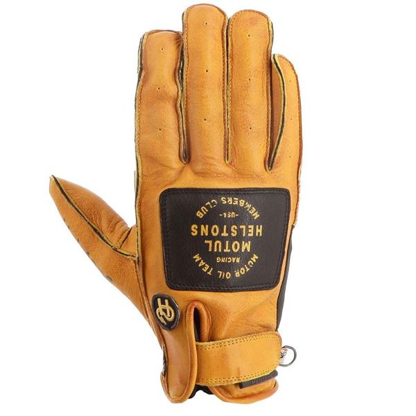 Motorcycle Gloves Helstons Motul CO Brand Summer Leather Gold