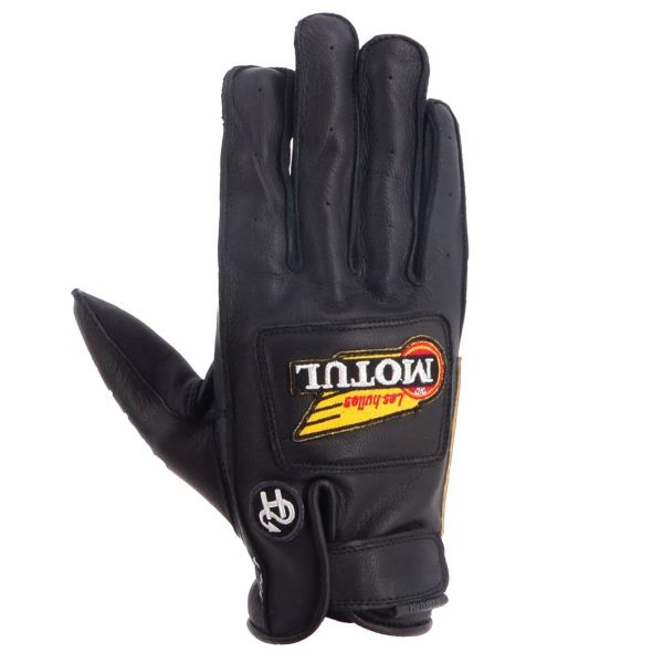 Motorcycle Gloves Helstons Motul Oil Summer Leather Black
