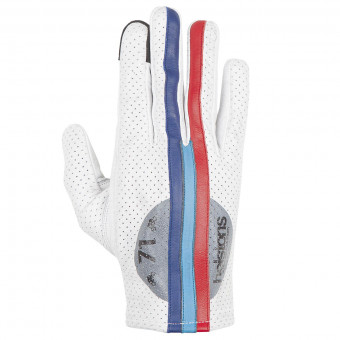 Motorcycle Gloves Helstons Record Air Summer White Blue Red Motorcycle Gloves Helstons Record Air Summer White Blue Red